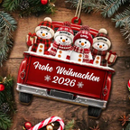 Personalisierter Holz-Weihnachtsanhänger – Schneemann-Motiv mit Namen & Text