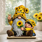 Oma und Kinder Personalisierter Holzaufsteller mit Zwergmotiv  Geschenk für Mama und Oma