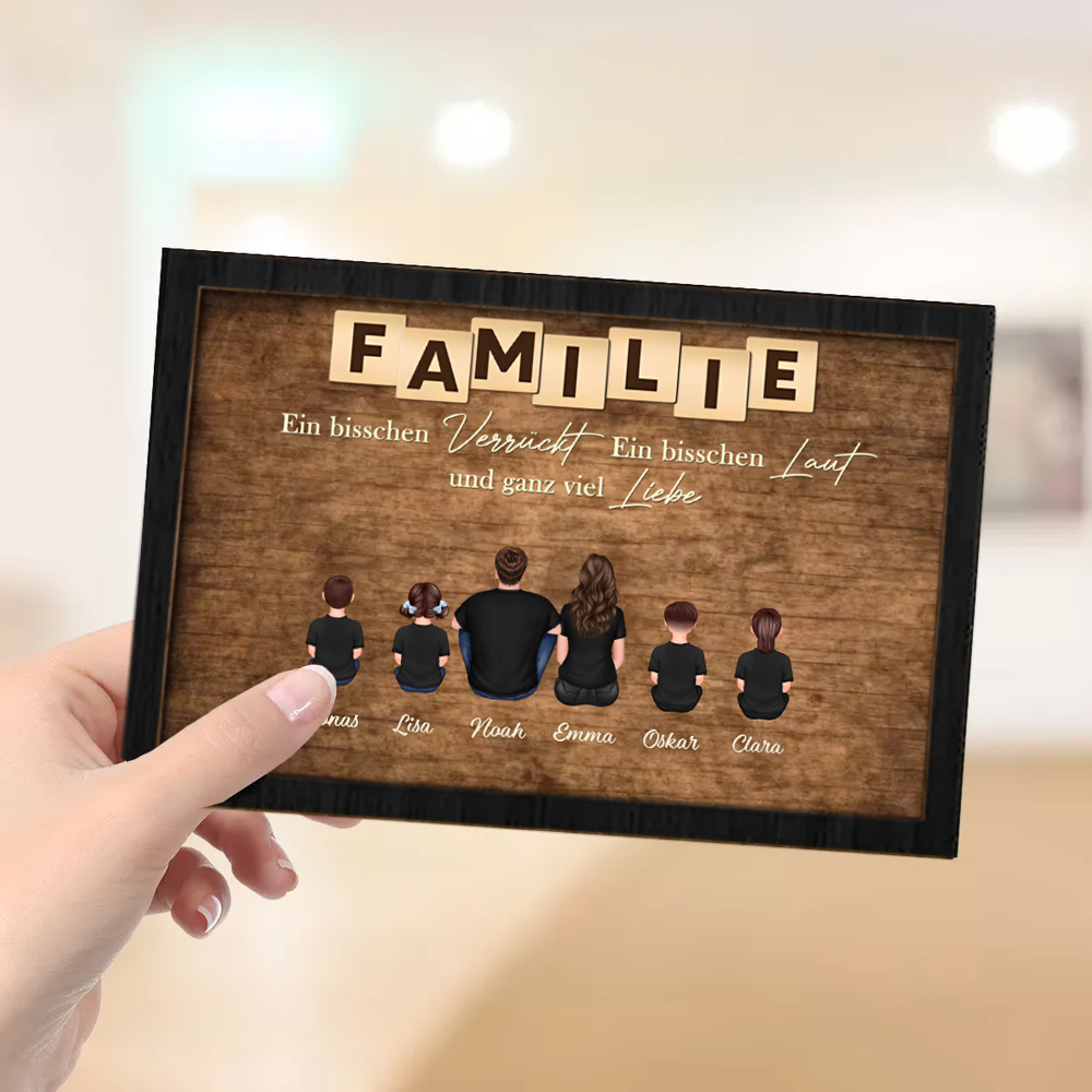 Personalisierter Holzaufsteller mit Familien Geschenk für Papa, Mama, Opa und Oma
