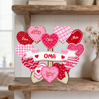 Omas Schätze-Personalisierter Holzaufsteller mit Herzen Geschenk für Mama und Oma