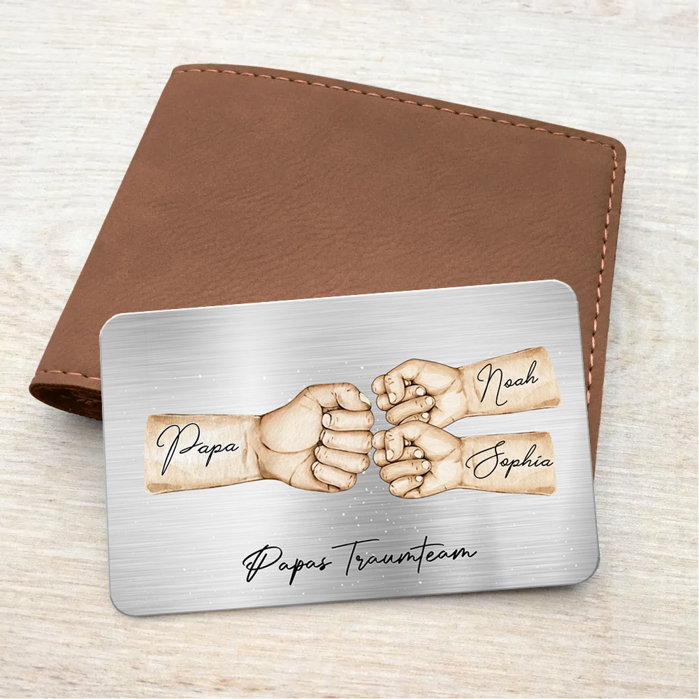 Personalisierter Geldbörsen-Karte mit Fausstoß Wallet Card für Papa