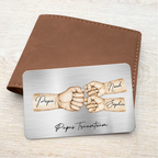 Personalisierter Geldbörsen-Karte mit Fausstoß Wallet Card für Papa