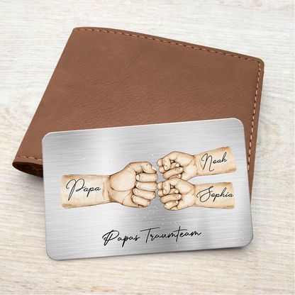 Personalisierter Geldbörsen-Karte mit Fausstoß Wallet Card für Papa