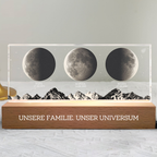 Personalisierte LED-Nachtlicht mit Mondphasen und Text Geschenk für Papa und Mama