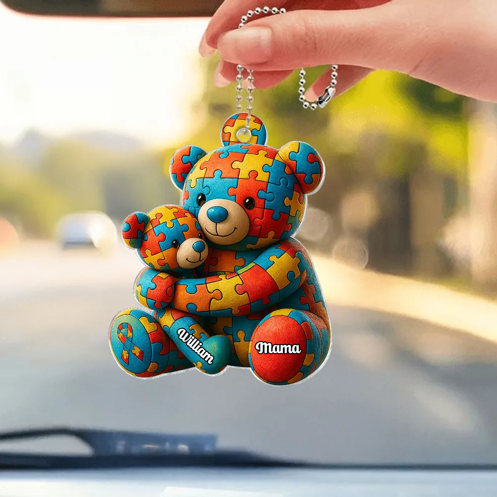 Mamabär und Bärchen - Personalisierter Acrylanhänger mit Namen