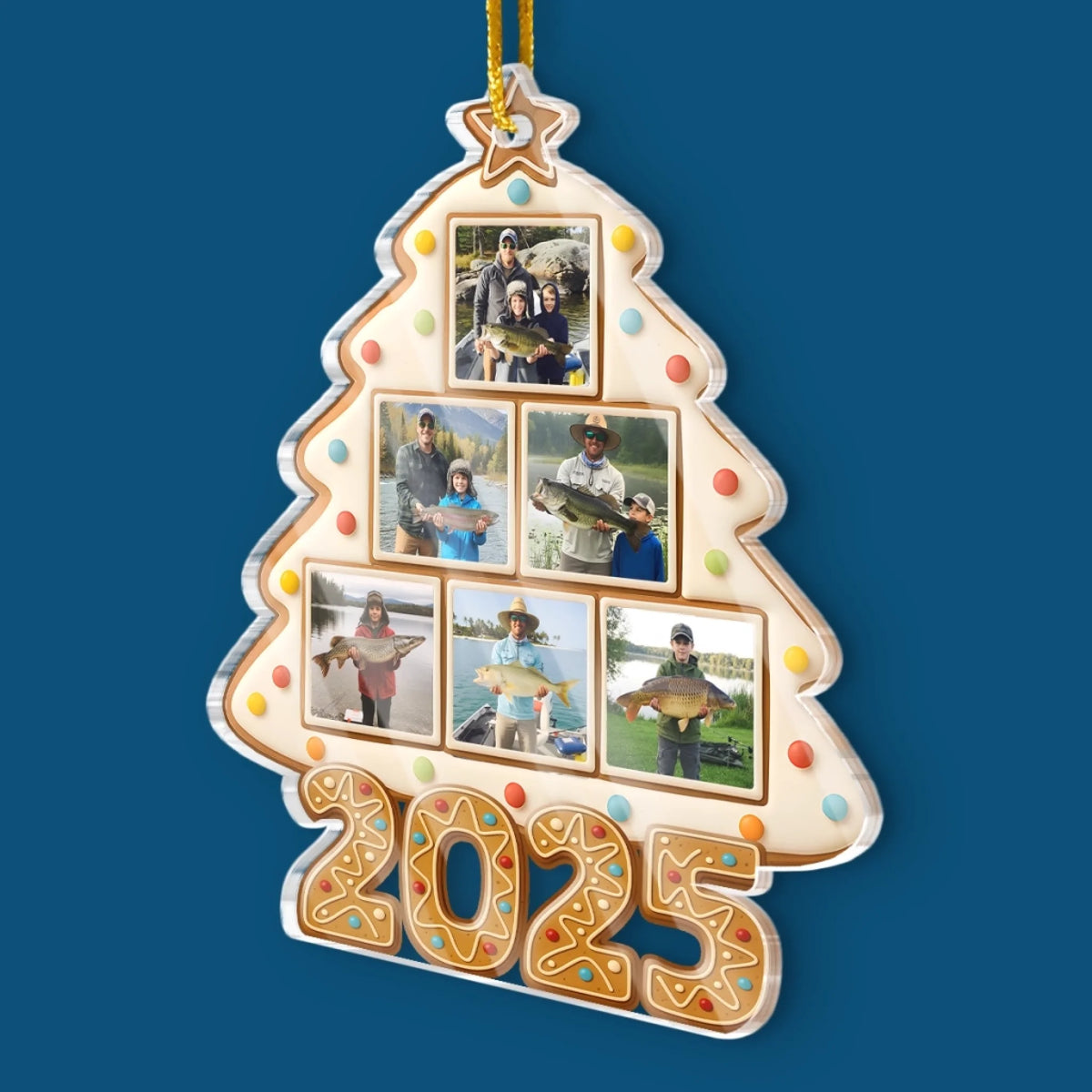 2025-Keks-Foto-Baum Personalisierter Acrylanhänger mit Fotos Geschenk für Familie