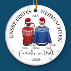 Personalisierter Keramik-Anhänger „Unser erstes Weihnachten zu dritt“