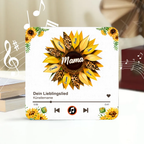 Sonnenblumen- Acryl-Kühlschrankmagnet mit Musik