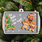 Personalisierter Holz-Weihnachtsanhänger für Oma – Lebkuchenmann-Motiv