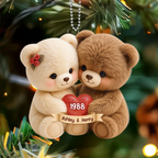 Teddybär-Paar Personalisierter Acrylanhänger mit Namen