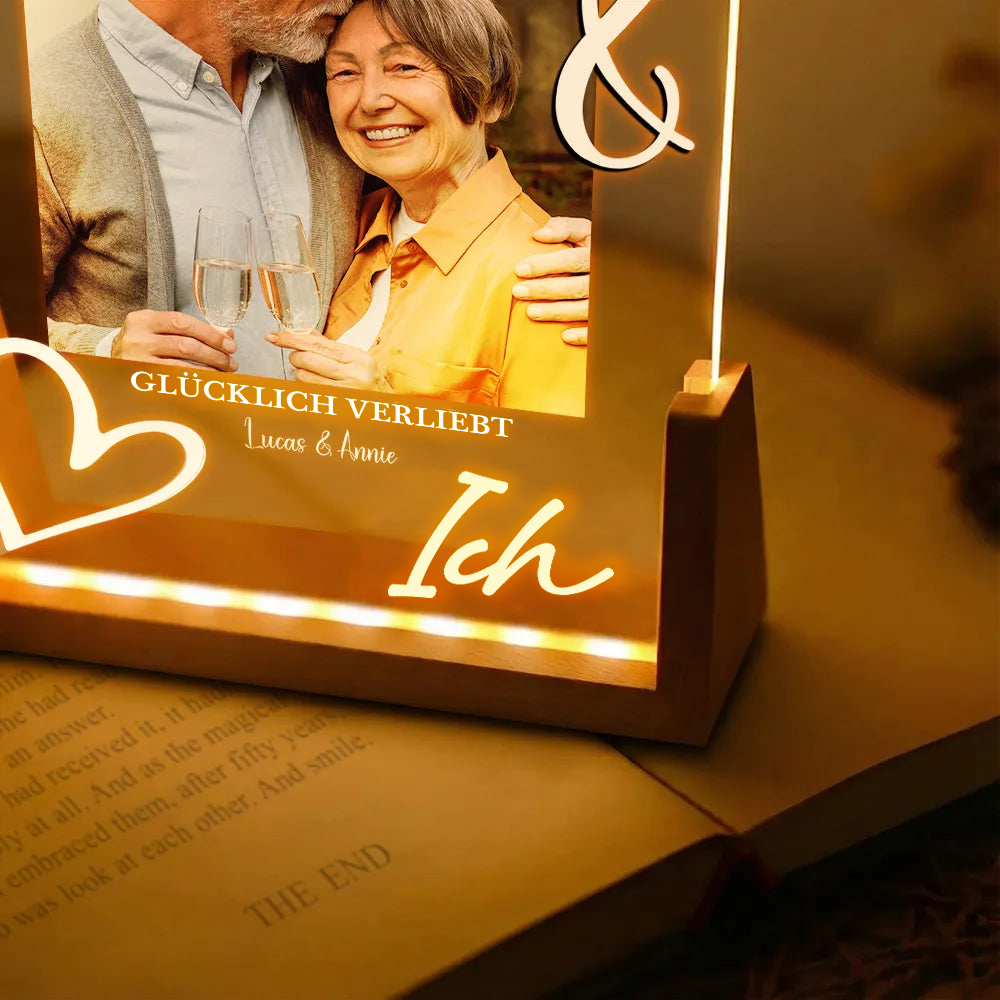 Personalisiertes LED-Nachtlicht mit Foto für Paare – Du & Ich