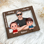 Bester Papa der Welt-Personalisierter Holzaufsteller mit Mann und Kinder Geschenk für Papa und Opa