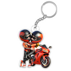 Motorrad-Paar Personalisierter Acryl-Schlüsselanhänger mit Namen