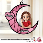 Personalisierter Sonnenfänger mit Mondmotiv Geschenk für Oma und Mama