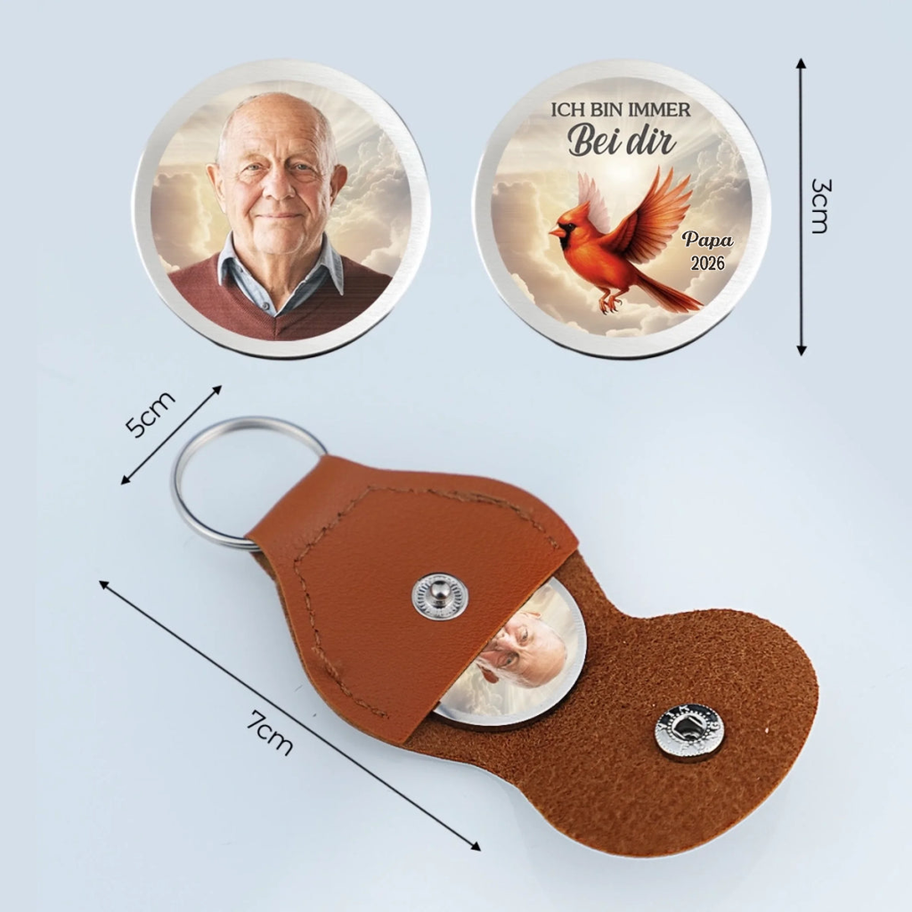 Ich bin immer bei dir- Pocket Hug mit Foto Taschenumarmung zur Trauer Münze mit Foto