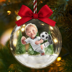 Personalisierte 3D-Acrylkugel mit Foto – Fußball-Motiv