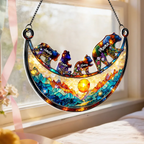 Bärenmama/Bärenoma mit Kindern - Sonnenfänger Ornament mit Namen personalisiert