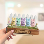 Personalisierter Holzaufsteller mit Hasen Geschenk für Oma