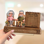 Paar und Kalender - Personalisierter Holzaufsteller mit Spruch und Figuren Jahrestagsgeschenk