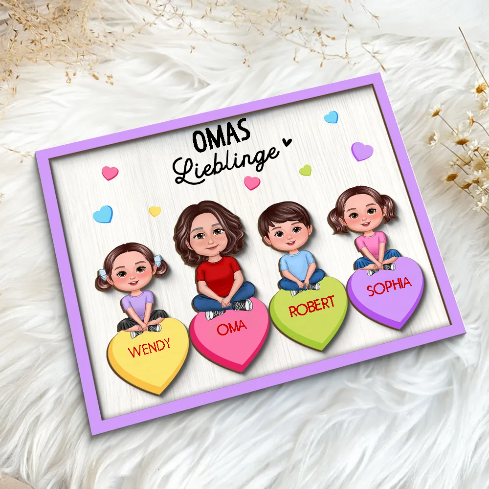 Omas Lieblinge-Personalisierte Holzplakette Oma/Mama mit Kinder