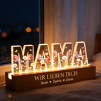 Personalisierte LED-Nachtlicht mit Geburtsblumen – für Oma und Mama
