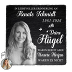 Personalisierte Schieferplatte mit Foto und Spruch zum liebevollen Gedenken Trauergeschenk