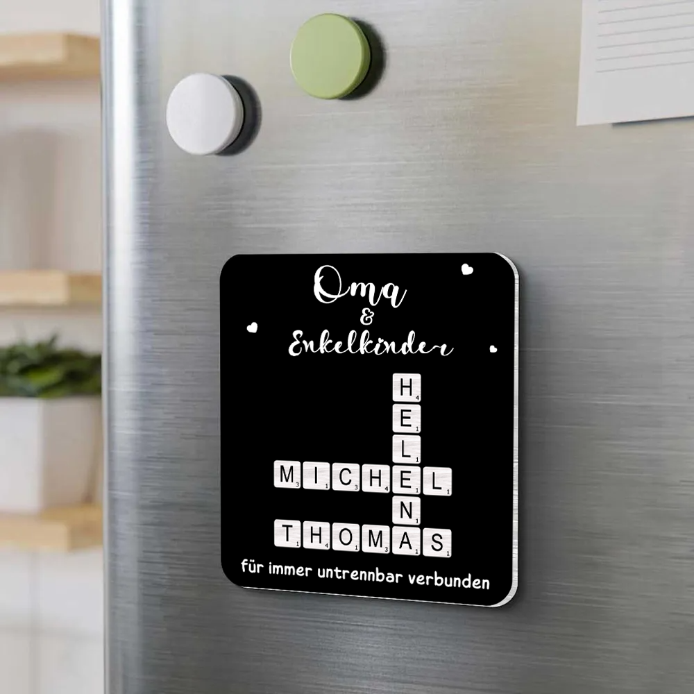 Personalisiertes Kreuzworträtsel-Acryl-Kühlschrankmagnet