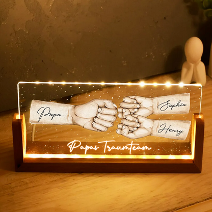 Fauststoß für Papa Personalisierte LED Nachtlicht mit U-Sockel