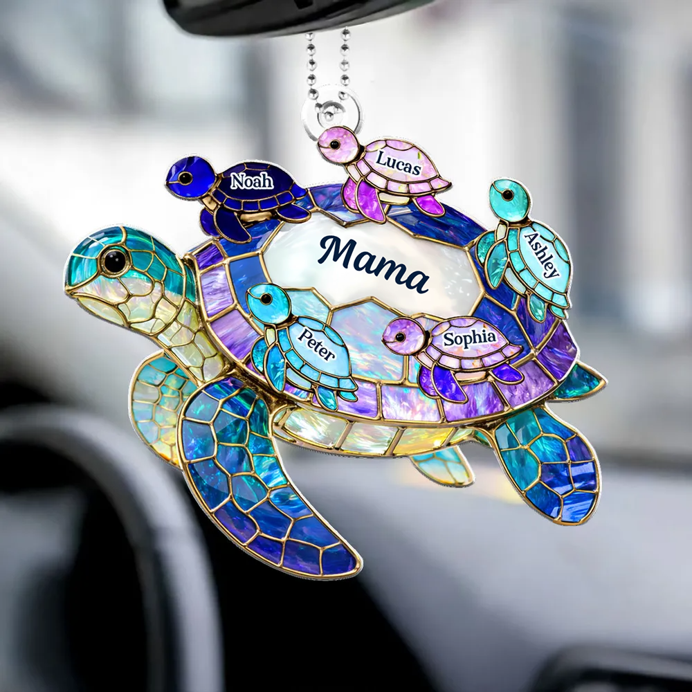 Personalisierter Acrylanhänger mit Meeresschildkröten Geschenk für Mama und Oma