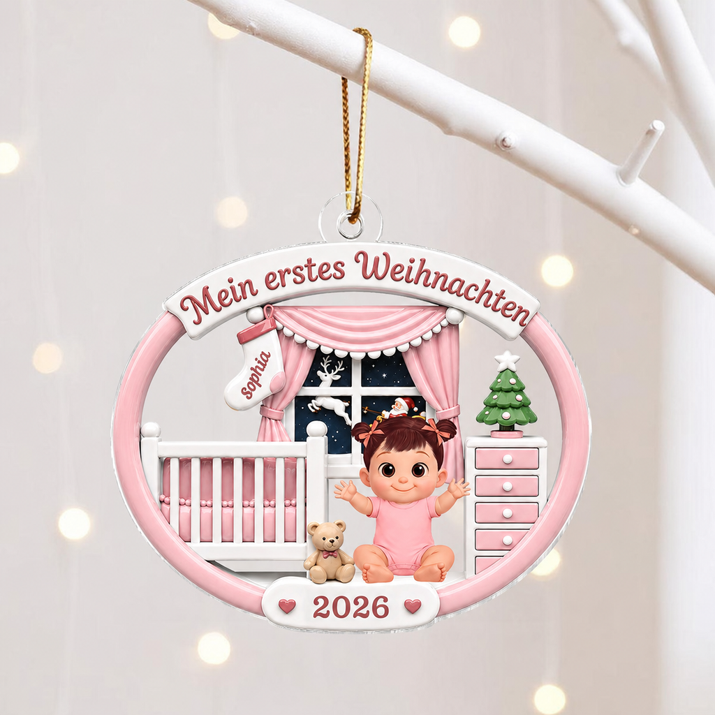 Personalisierter Acryl-Weihnachtsanhänger für Baby - Mein erstes Weihnachten