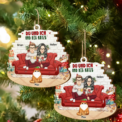Du und Ich und die Haustiere-Personalisierter Christbaumschmuck für Paare & Tierliebhaber