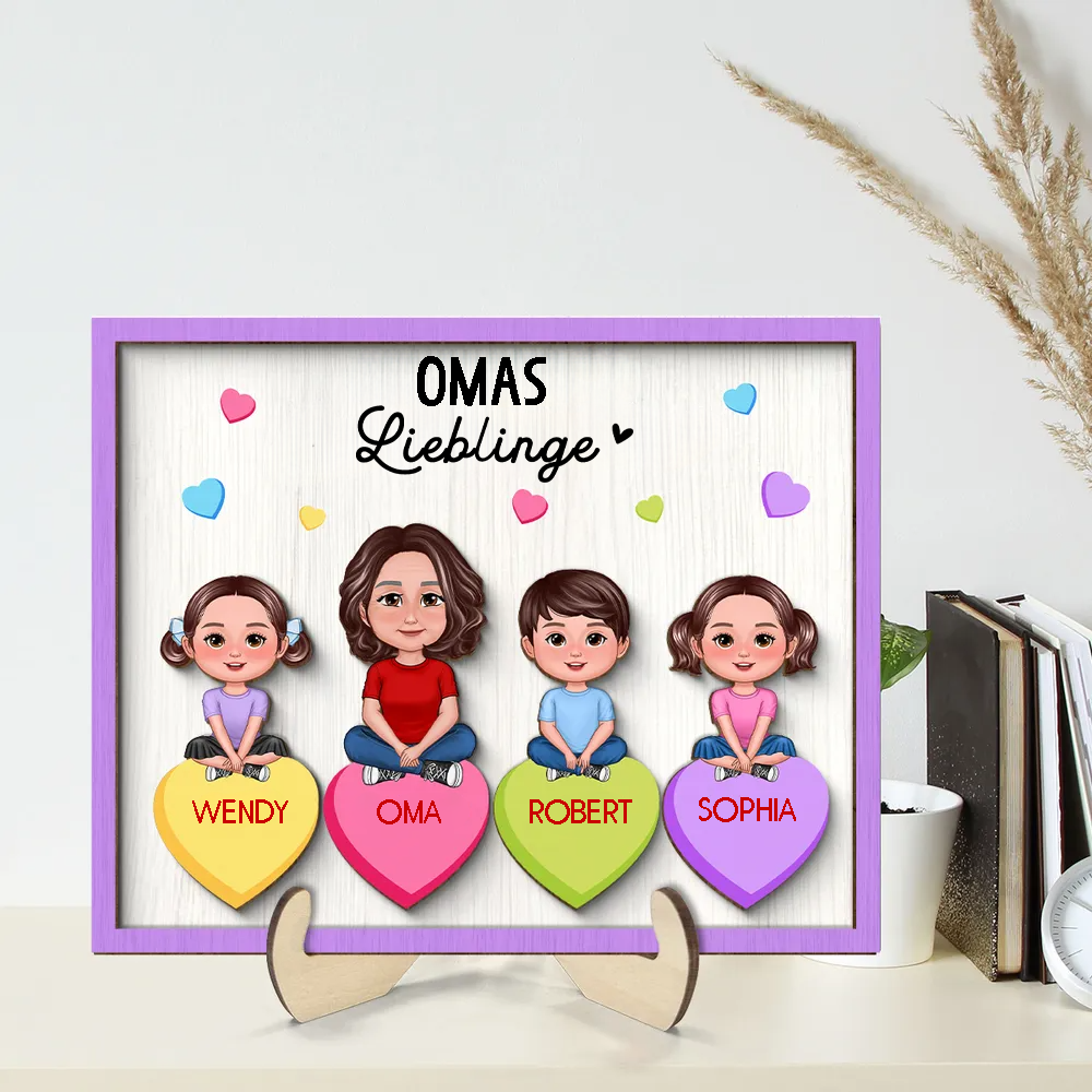 Omas Lieblinge-Personalisierte Holzplakette Oma/Mama mit Kinder