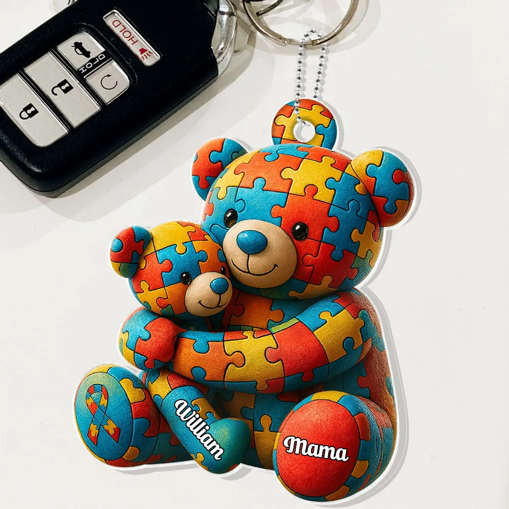 Mamabär und Bärchen - Personalisierter Acrylanhänger mit Namen