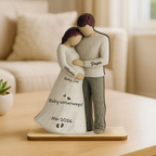 Baby unterwegs-Personalisierter Holzaufsteller mit Namen Geschenk für werdende Mutter