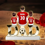 Papa's Dream Team – Personalisierte DAD-LED-Lichtbox mit Fußballfamilie und Namen