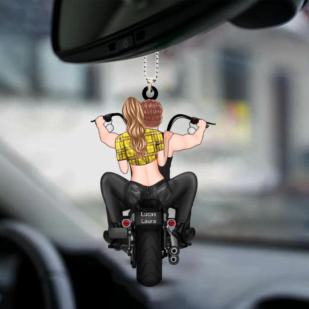 Personalisierter Acrylanhänger mit Motorradpaar