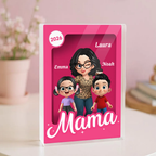 Frau und Kinder-Personalisierter Acrylblock mit eine Frau und 1-5 Kinder Geschenk für Mama und Oma