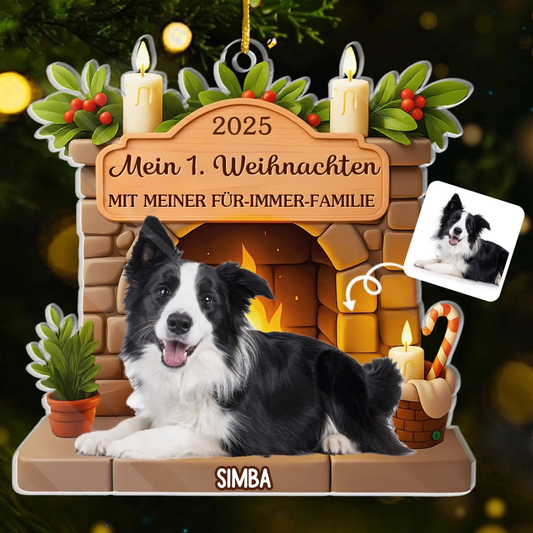 Mein 1. Weihnachten-Personalisierter Acrylanhänger mit  Foto Christbaumschmuck für Haustiere