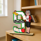 Lehrerin - Personalisierter Holzaufsteller mit Figur und Name