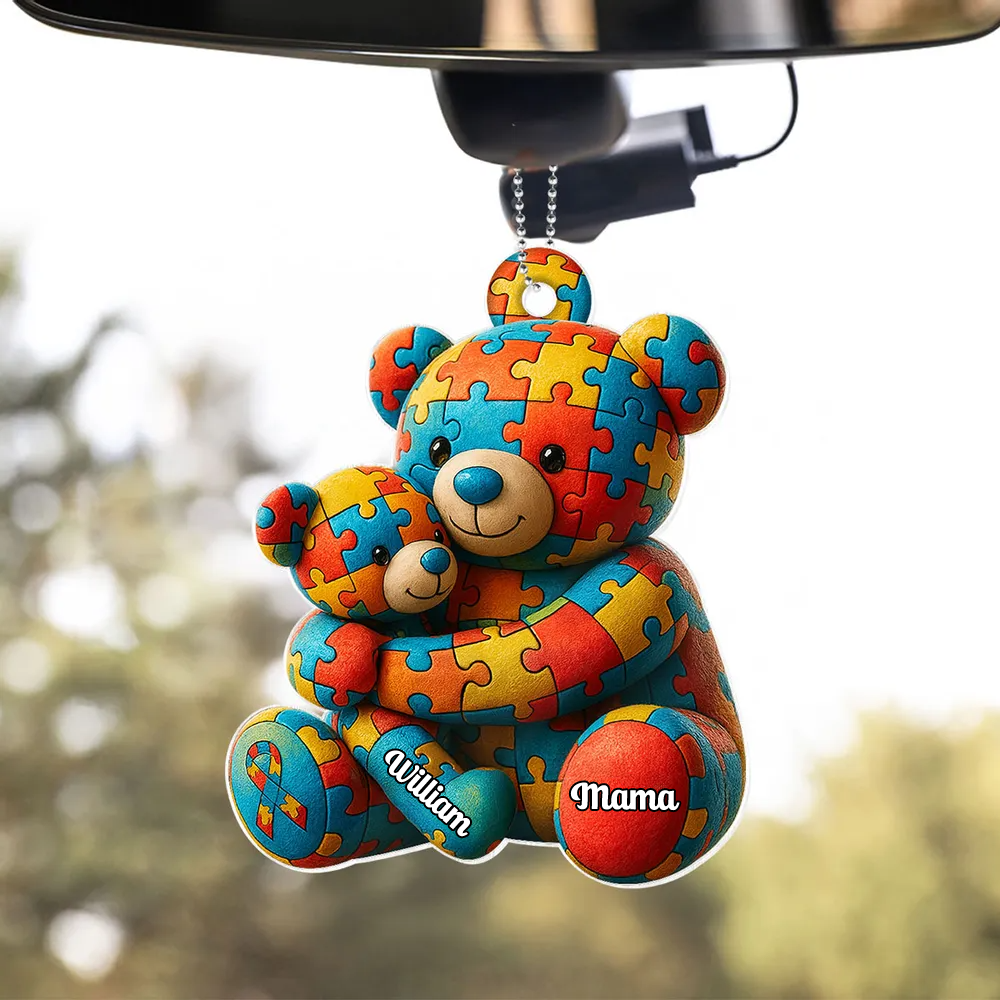 Mamabär und Bärchen - Personalisierter Acrylanhänger mit Namen