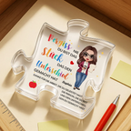 Acryltafel mit Puzzle Geschenk für Lehrerin