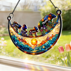 Bärenmama/Bärenoma mit Kindern - Sonnenfänger Ornament mit Namen personalisiert