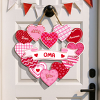 Personalisiertes Holzschild mit Herzen und Namen Geschenk für Oma