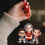 Personalisierter Acryl-Weihnachtsanhänger „Oma & Enkelkinder“