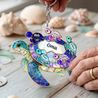 Meeresschildkröten - Acrylschlüsselanhänger mit Namen Geschenk für Oma und Mama