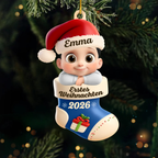 Erstes Weihnachten 2025 - Acrylanhänger Weihnachtsanhänger mit Baby