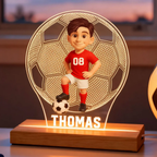 Fußballkind -  Personalisiertes LED-Nachtlicht mit Figur und Name Geschenk für Tochter und Sohn