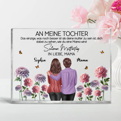 Personalisierte Acryltafel für Tochter und Schwiegertochter