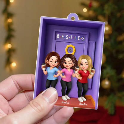 Acrylanhänger mit 2-6 Frauen Personalisierter Christbaumschmuck für Schwester und beste Freundinnen