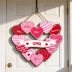 Personalisiertes Holzschild mit Herzen und Namen Geschenk für Oma